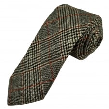 Knightsbridge Black, Beige & Red Checked Patterned 100% Wool Tweed Tie