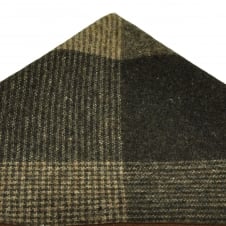 Knightsbridge Brown & Beige Checked 100% Wool Pocket Square Handkerchief