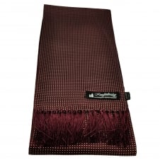 Knightsbridge Burgundy & White Polka Dot Men's Aviator Silk Scarf