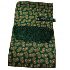 Knightsbridge Racing Green & Olive Paisley Men's Aviator Silk Scarf
