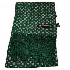 Knightsbridge Racing Green, Red & White Paisley Men's Aviator Silk Scarf
