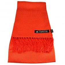 Knightsbridge Red & White Polka Dot Men's Aviator Silk Scarf