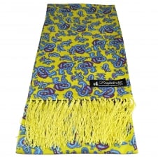 Knightsbridge Yellow, Blue & Red Paisley Patterned Men's Aviator Silk Scarf