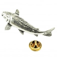 Koi Carp Fish Pewter Lapel Pin Badge