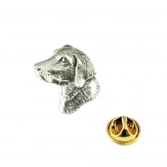 Labradors Head English Pewter Lapel Pin Badge
