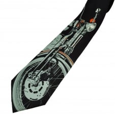 Large Motorbike Print Men's Novelty Tie
