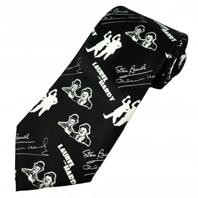 Laurel and Hardy Black Men's Novelty Tie