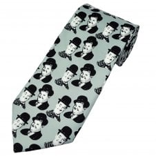 Laurel and Hardy Faces Grey Men's Novelty Tie