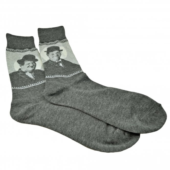 Laurel & Hardy Grey Men's Novelty Socks