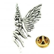 Leaf Fairy English Pewter Lapel Pin Badge