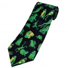Leaping Frogs on Navy Blue Men's Novelty Tie