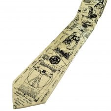 Leonardo Da Vinci Drawings Cream Men's Novelty Tie