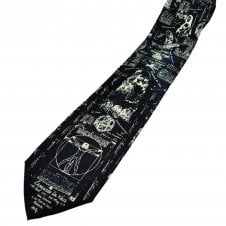 Leonardo Da Vinci Drawings Navy Blue Men's Novelty Tie