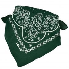 Levi's Bottle Green & White Paisley Patterned Bandana Neckerchief