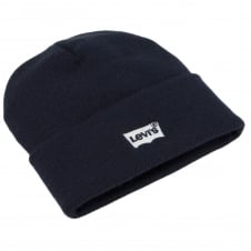 Levi's Navy Blue Batwing Embroidered Logo Beanie Hat