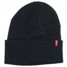 Levi's Navy Blue Slouchy Red Tab Beanie Hat