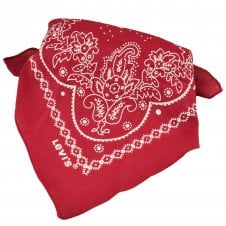Levi's Red & White Paisley Patterned Bandana Neckerchief