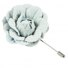 Light Blue Boutonnière, Flower Stick Pin Buttonhole
