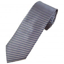 Light Blue, Navy, Ivory & Gold Luxury Silk Men's Tie