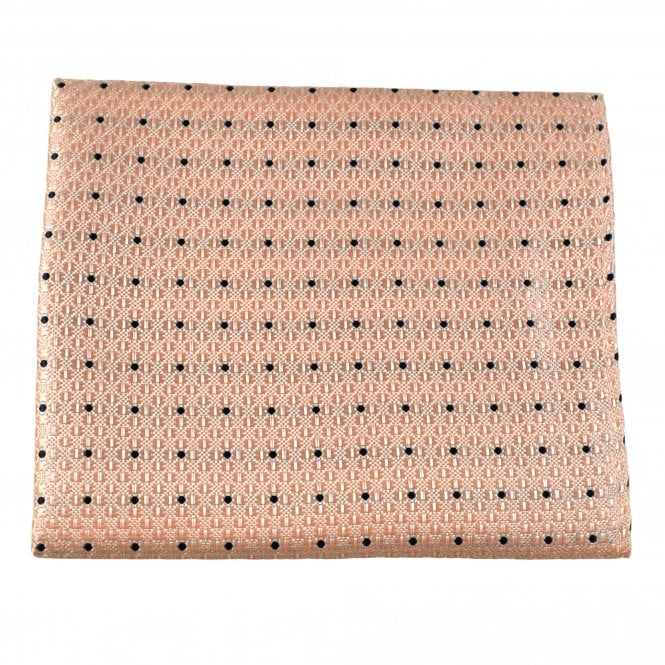 Light Dusky Pink & Navy Blue Polka Dot Pocket Square Handkerchief