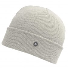 Light Grey Fine Knitted Beanie Hat with Rubber Tresanti Logo