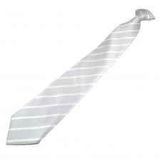 Light Lavender Blue & White Striped Men's Clip On Tie