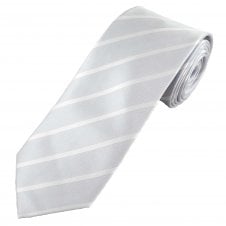 Light Lavender Blue & White Striped Men's Tie