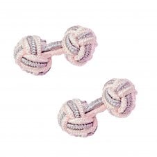 Light Pink & Silver Elastic Knot Cufflinks