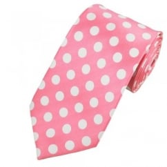 Light Pink & White Polka Dot Tie