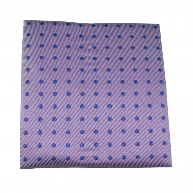 Lilac & Blue Polka Dot Pocket Square Handkerchief