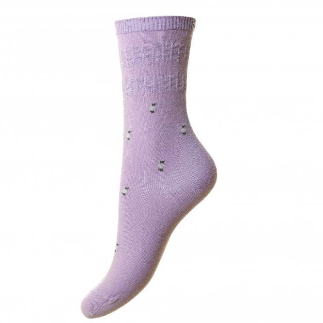Lilac Floral Pattern Softop Women's Socks