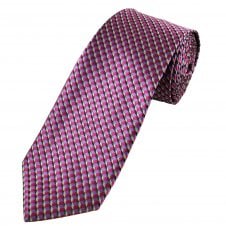 Lilac, Fuchsia Pink, Beige & Brown Patterned Men's Extra Long Tie