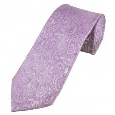 Lilac Paisley Pattern Men's Tie