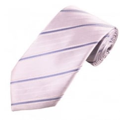 Lilac & Purple Woven Stripe Patterned Men's Silk Tie