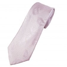 Lilac & Silver Paisley Pattern Men's Extra Long Tie