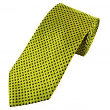 Lime Green & Black Check Pattern Men's Extra Long Tie