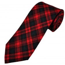 Lindsey Tartan Red, Navy & Green Check 100% Wool Men's Tie by Van Buck