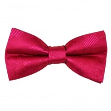Lipstick Pink Paisley Patterned Men's Bow Tie