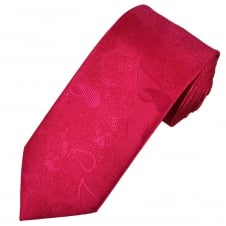 Lipstick Pink Paisley Patterned Men's Tie