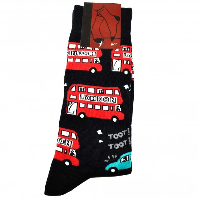 London Buses & Taxi Toot Men's Novelty Socks