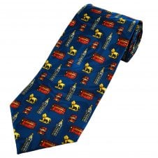 London Themed Blue Men's Novelty Tie