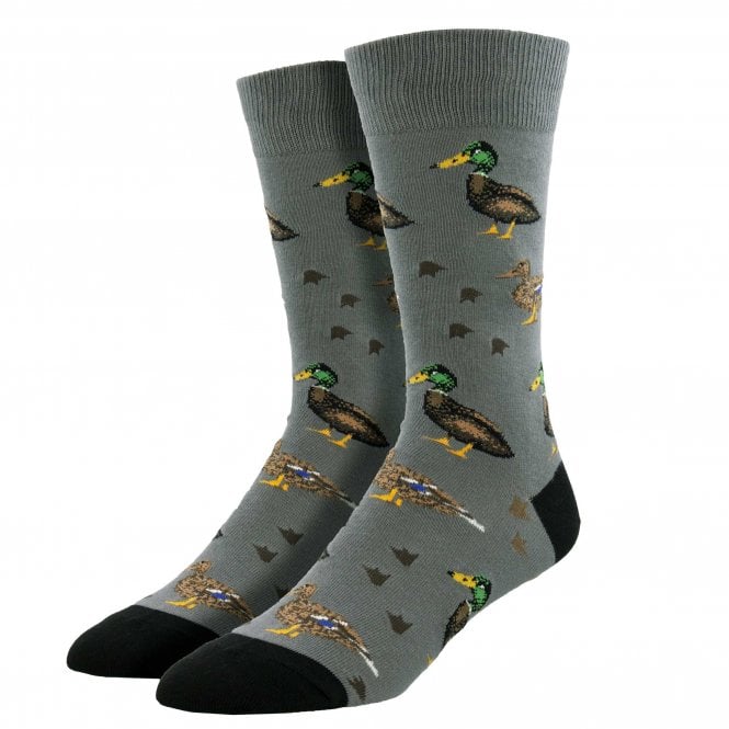 Lucky Ducks Grey Luxury Men's Socks