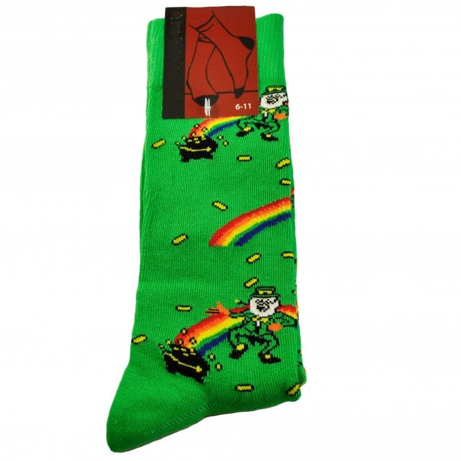 Lucky Irish Leprechaun Men's Novelty Socks