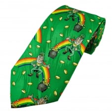Lucky Irish Leprechaun & Pot of Gold Novelty Tie