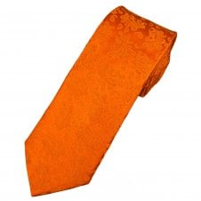 Lupi Romani Orange Paisley Pattern Men's Silk Tie