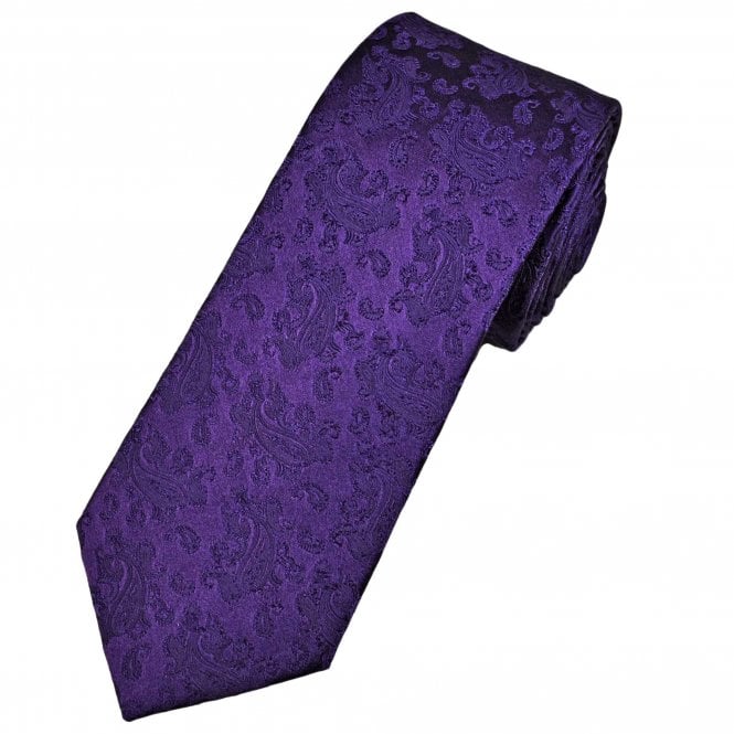 Lupi Romani Purple Paisley Pattern Men's Silk Tie