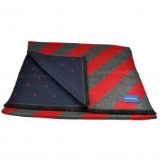 Lupi Romani Red & Grey Striped & Navy & Red Polka Dot Patterned Double Face Scarf