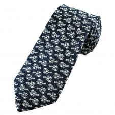 Luxury Navy Blue With Silver Lobster Men's Silk Tie