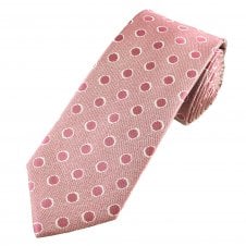 Luxury Pink & White Patterned Men's Silk Tie