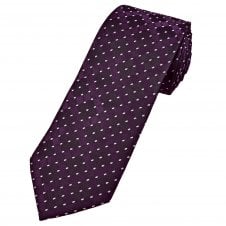 Magenta Purple, Black & White Patterned Men's Extra Long Tie